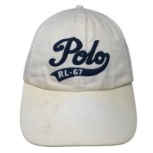 Polo RL 67 Slideback Hat White One Size Solid Adjustable Embroidered